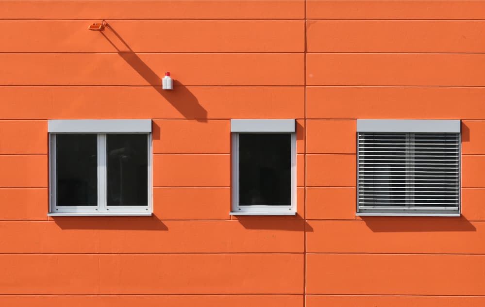 Modern Orange Facade by Jutta Kerber — canvas wall art