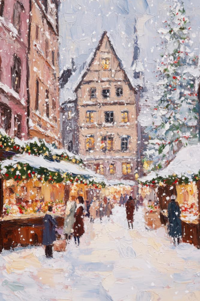 Christmasmarket by Treechild — canvas wall art