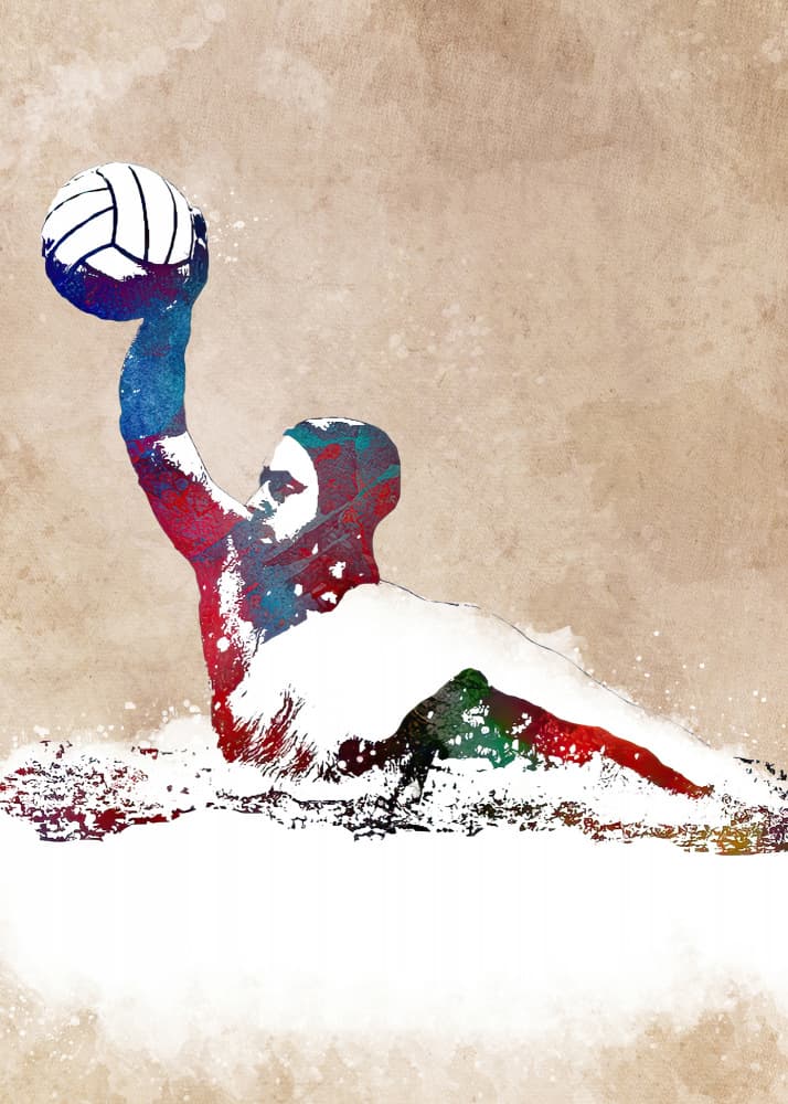 Colorful Water Polo Action by Justyna Jaszke — canvas wall art