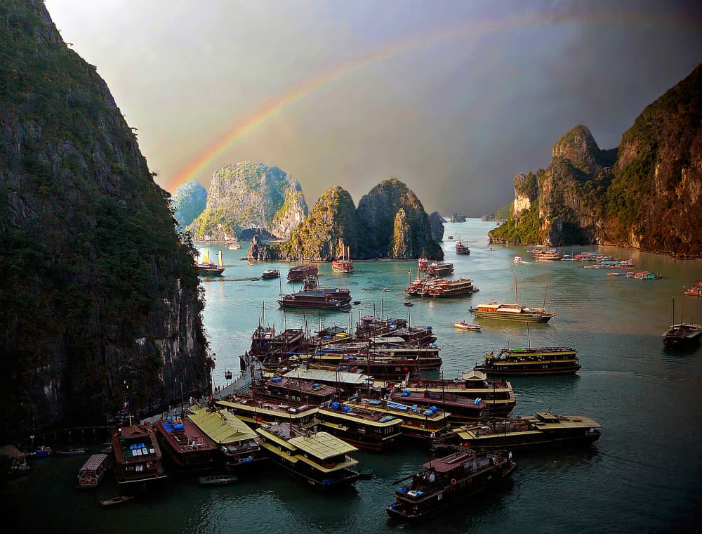 Ha Long Bay Rainbow by Giorgio Pizzocaro — canvas wall art