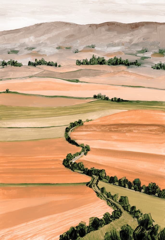 Rolling Fields Vista by Rosana Laiz Blursbyai — canvas wall art