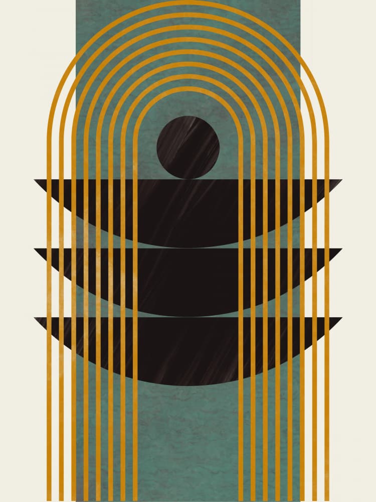 Abstract Geometric Arches by Little Dean — canvas wall art