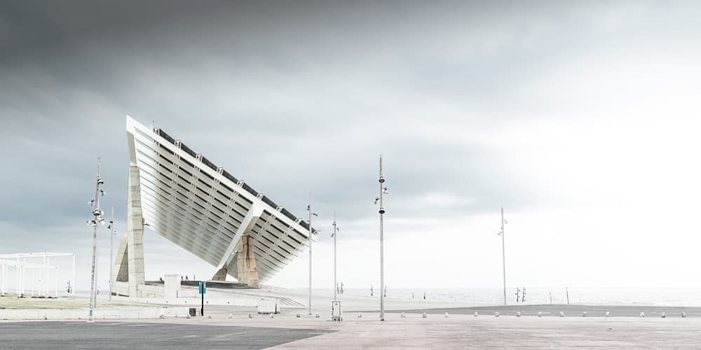 Modern White Structure by Roland Weber — canvas wall art