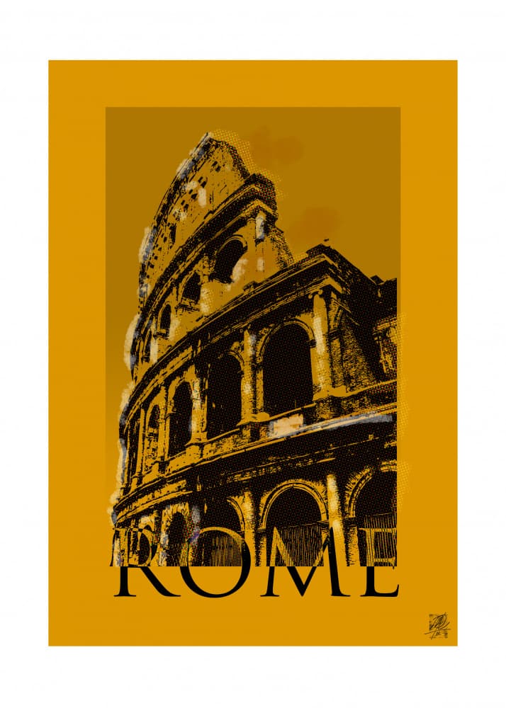 Historic Rome Colosseum by Osvaldo Russo — canvas wall art