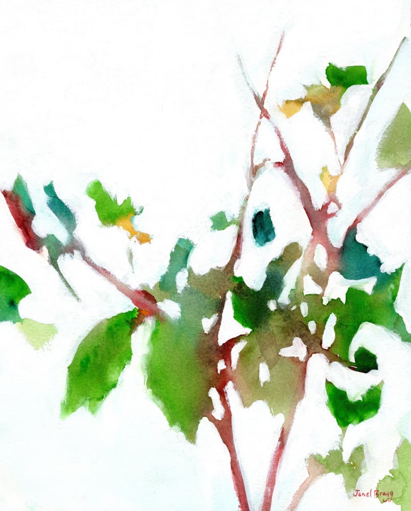 Vibrant Watercolor Leaves by Janel Bragg — canvas wall art