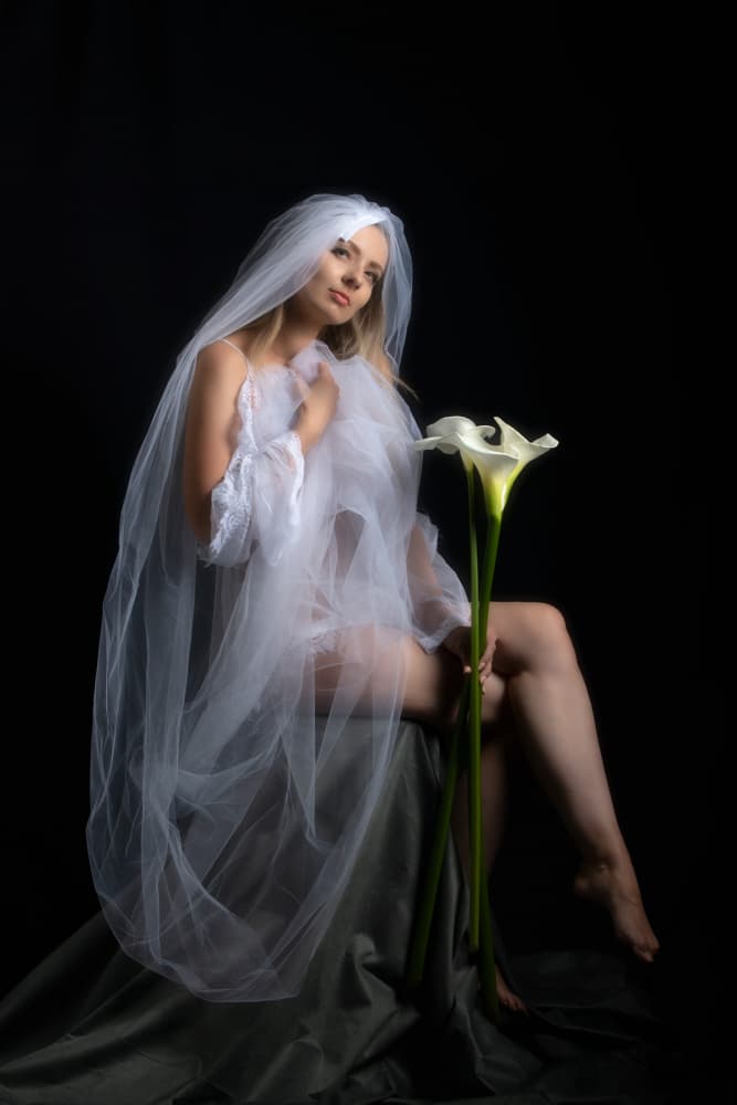 Elegant Woman Calla Lilies by Ashley Sowter — canvas wall art
