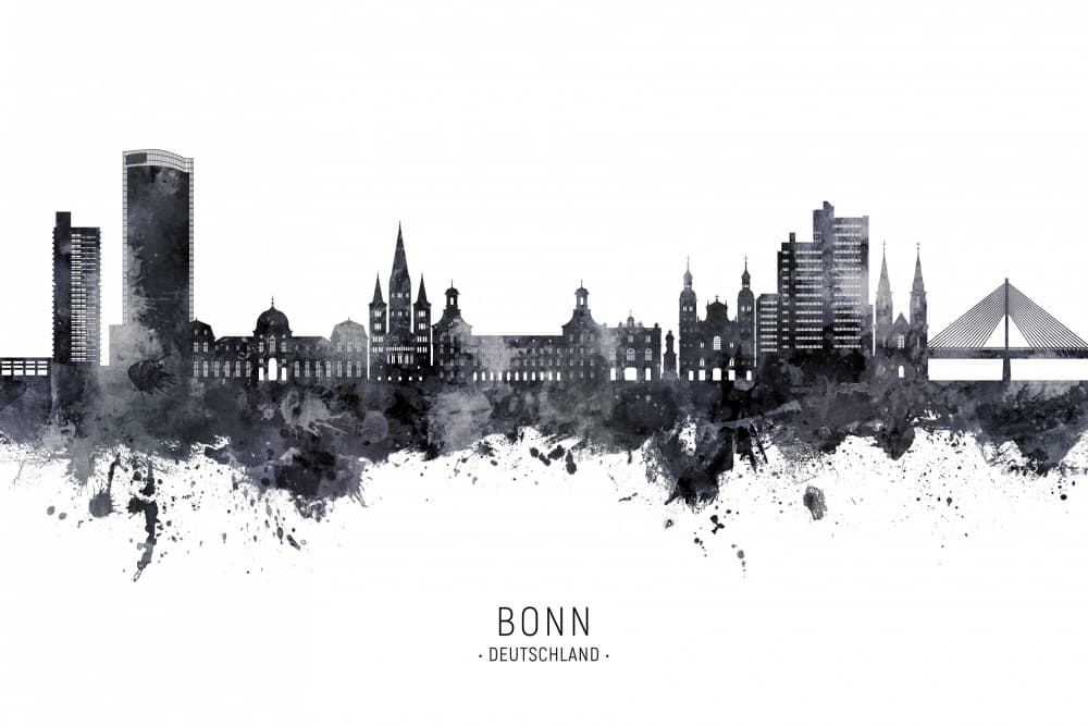 Abstract Bonn Cityscape by Michael Tompsett — canvas wall art