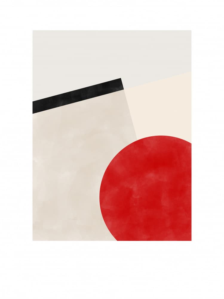 Abstract Red Circle by Elena Ristova — canvas wall art