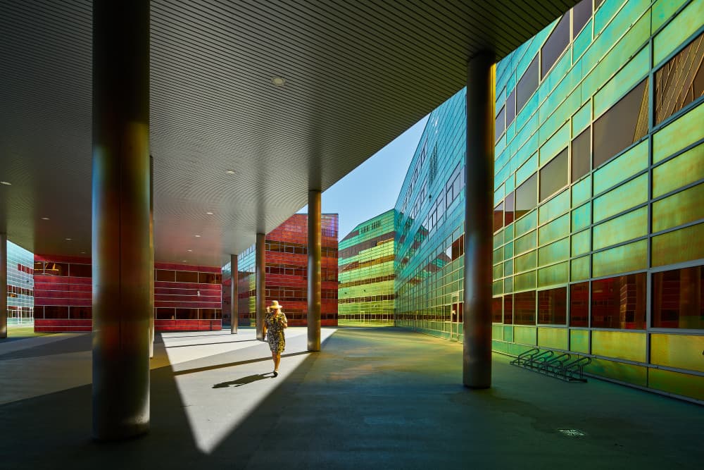 Vibrant Architectural Passage by Michael Echteld — canvas wall art