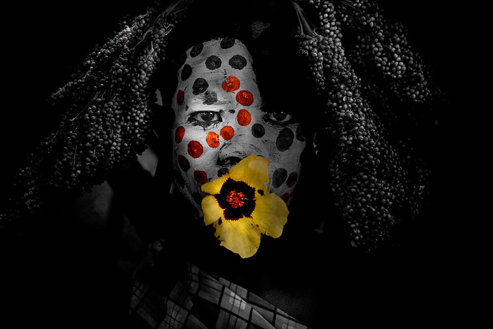 Painted Face Yellow Bloom by Svetlin Yosifov — canvas wall art