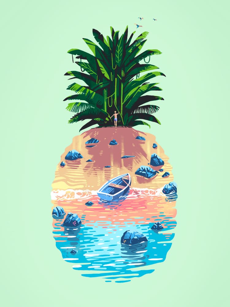 Pineapple Island Dream by Mark Harrison — canvas wall art
