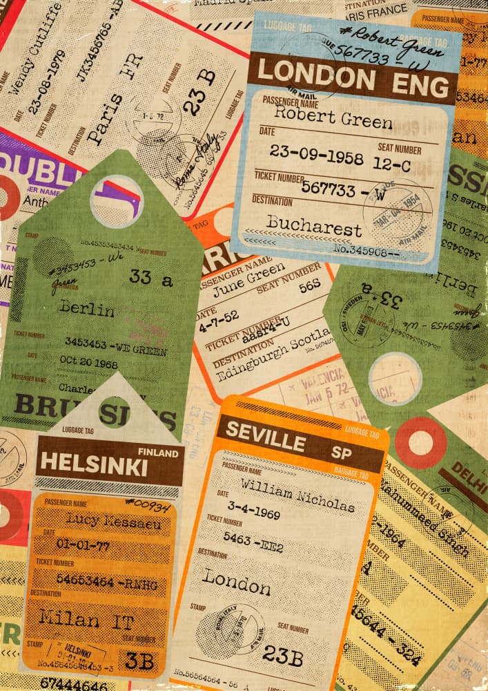 Retro Travel Journeys by Nicholas — canvas wall art
