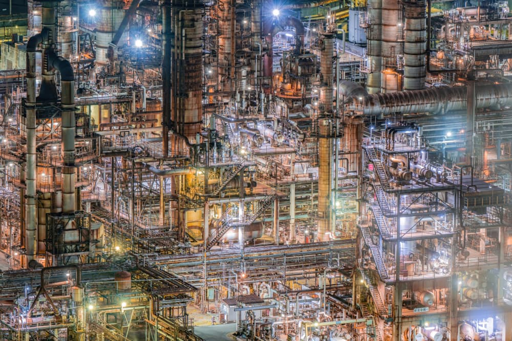 Illuminated Industrial Night by Kobayashi Tetsurou — canvas wall art