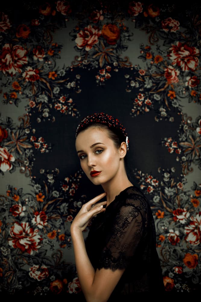 Dark Floral Beauty by marinastudio — canvas wall art