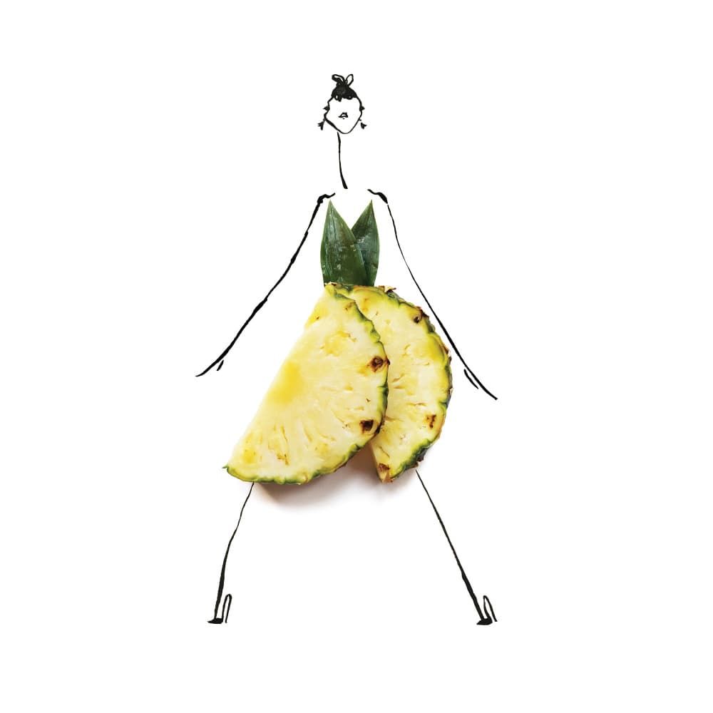 Pineapple Fashion Sketch by Gretchen Roehrs — canvas wall art