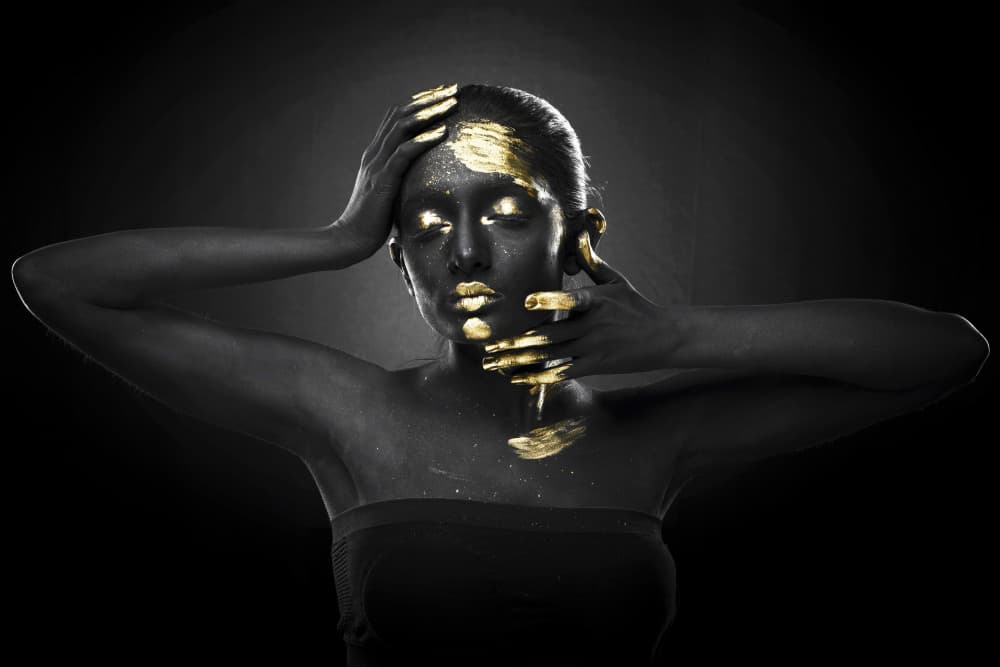 Black and Gold Beauty by JAYATU CHANDRA DAS — canvas wall art