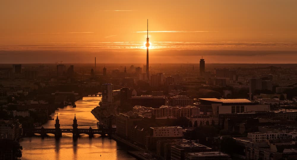 Berlin Golden Hour by Jean Claude Castor — canvas wall art