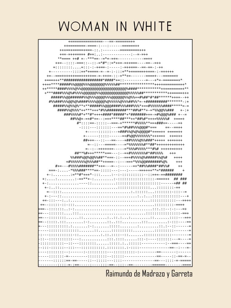 Woman In White ASCII by Doa Project — canvas wall art