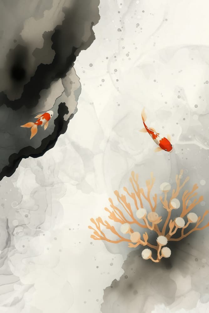 Graceful Koi Flow by Fadil Roze — canvas wall art
