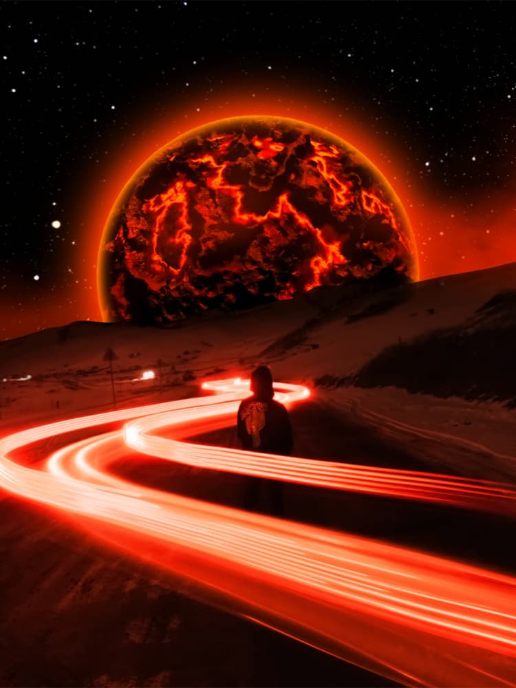 Fiery Planet Journey by Ritvik takkar — canvas wall art