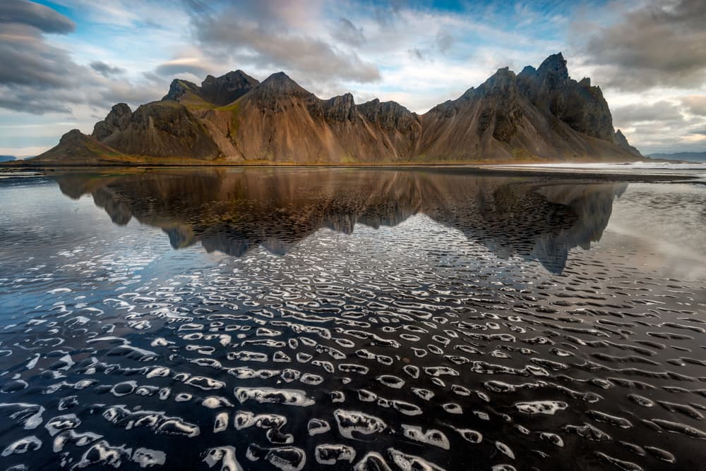 Vestrahorn Mountain Reflection by Simon Gelfand — canvas wall art
