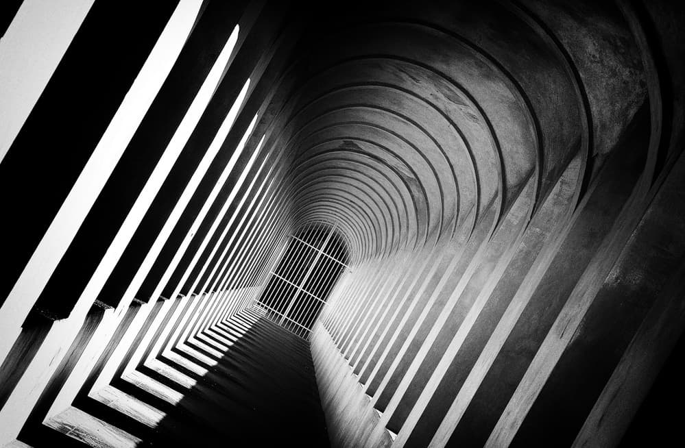 Geometric Arched Passage by Claudio Moretti — canvas wall art
