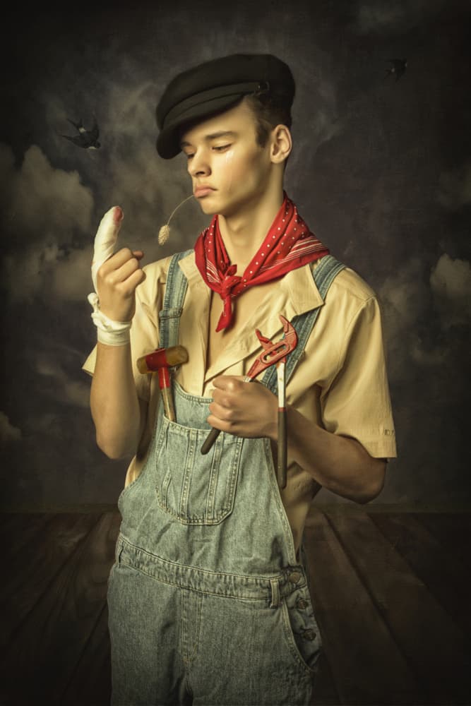 Pensive Young Handyman by Carola Kayen-Mouthaan — canvas wall art