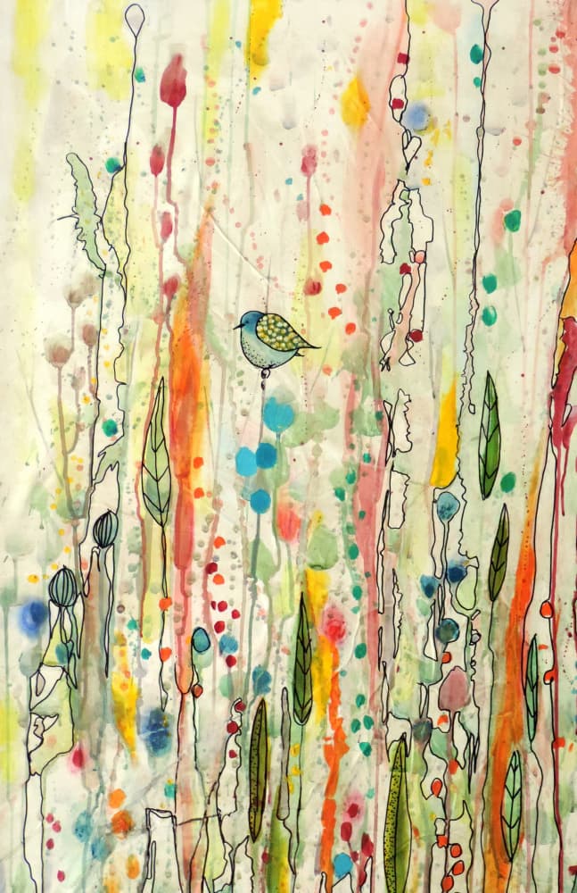 Whimsical Bird Garden by Sylvie Demers — canvas wall art