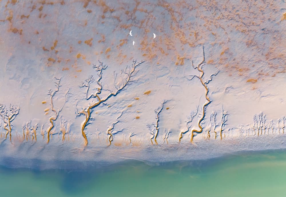 Aerial Coastal Patterns by Songlin Xu — canvas wall art