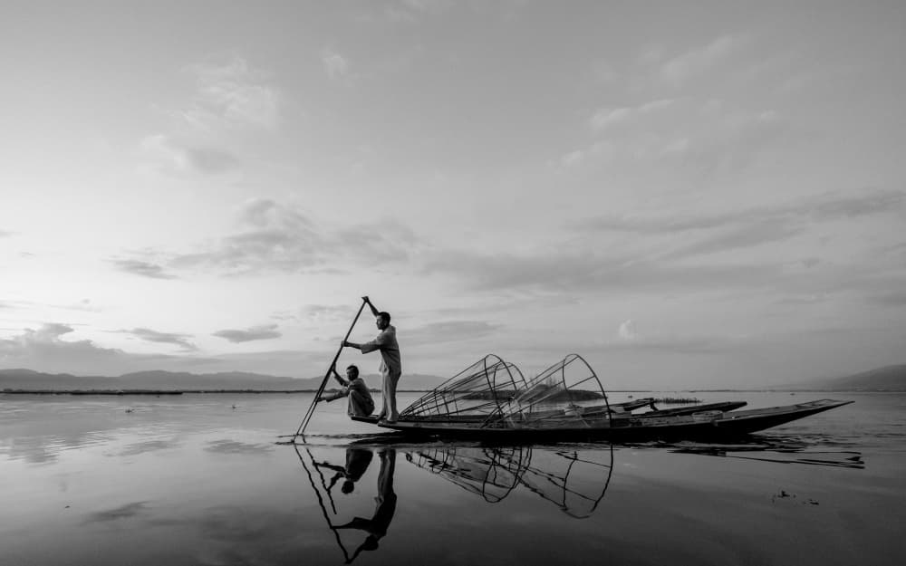 Serene Lake Fishermen by ADIREK M — canvas wall art