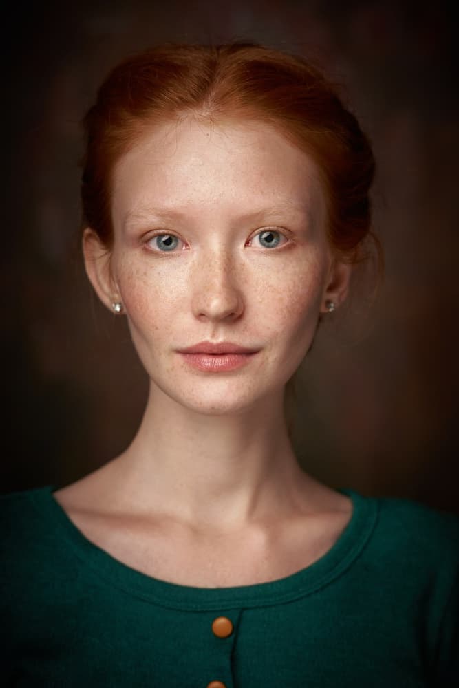 Freckled Redhead Gaze by Alexander Vinogradov — canvas wall art