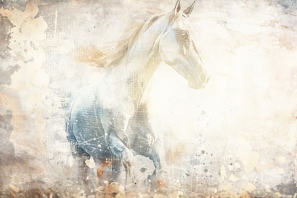 Ethereal White Horse by Rafal Kulik — canvas wall art