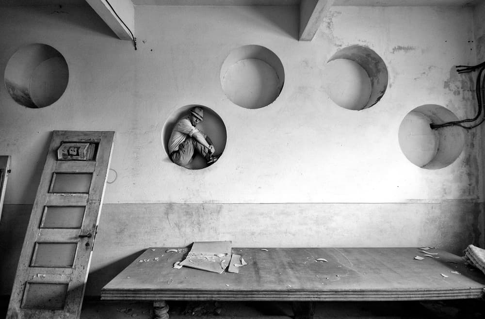 Solitary Man In Circles by Carlo Ferrara — canvas wall art