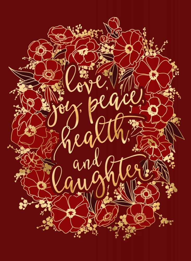 Love Peace Floral Wreath by Rosana Laiz Blursbyai — canvas wall art