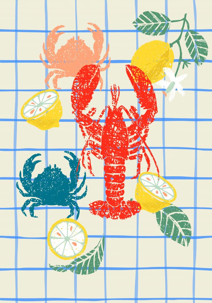 Summer Seafood Plaid