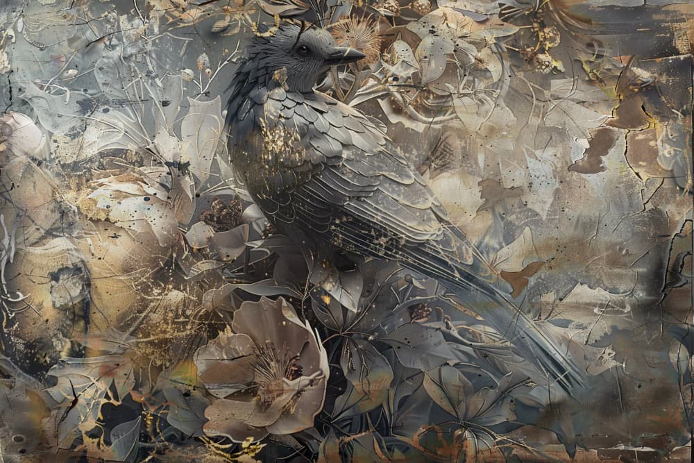 Bird Birds Animal Vintage Art Illustration Wallart 03 by Rafal Kulik — canvas wall art