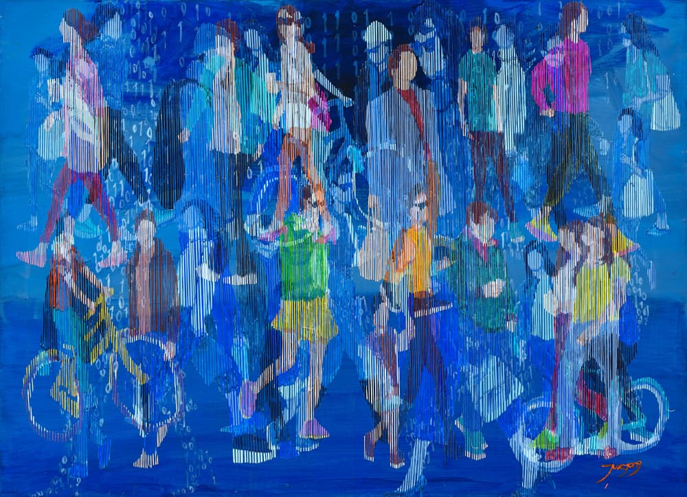 Digital City Flow by Jukyong Park — canvas wall art