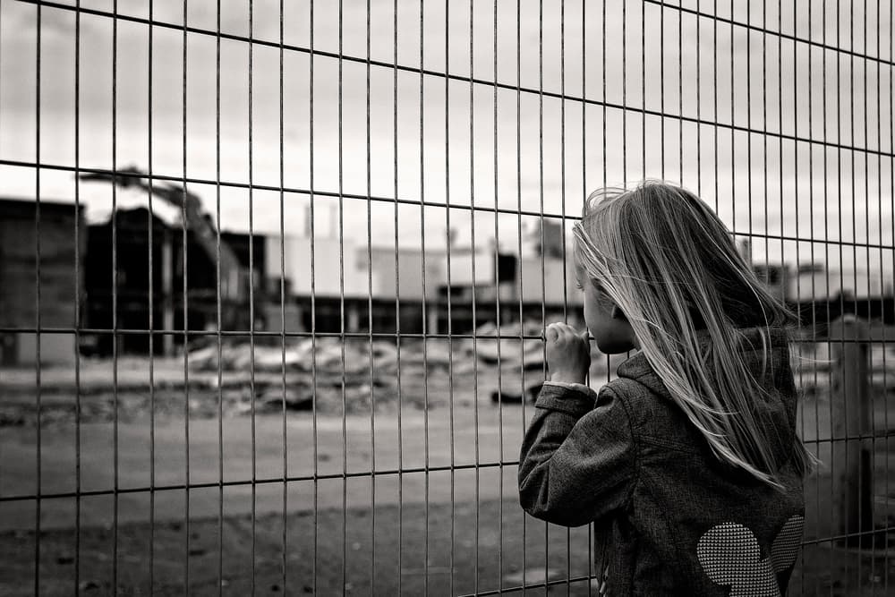 Child by Demolition Site by Dominic Schroeyers — canvas wall art