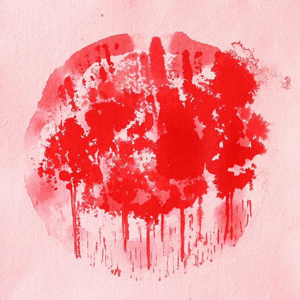 Red Forest Abstract by Santhosh ch — canvas wall art