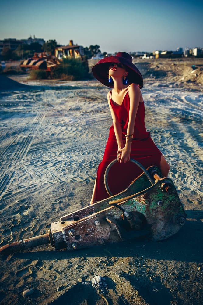 Red Dress Jackhammer by Ruslan Bolgov — canvas wall art