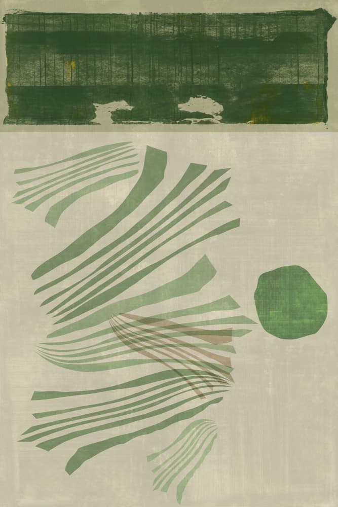 Green Abstract Landscape by casa cartissi — canvas wall art