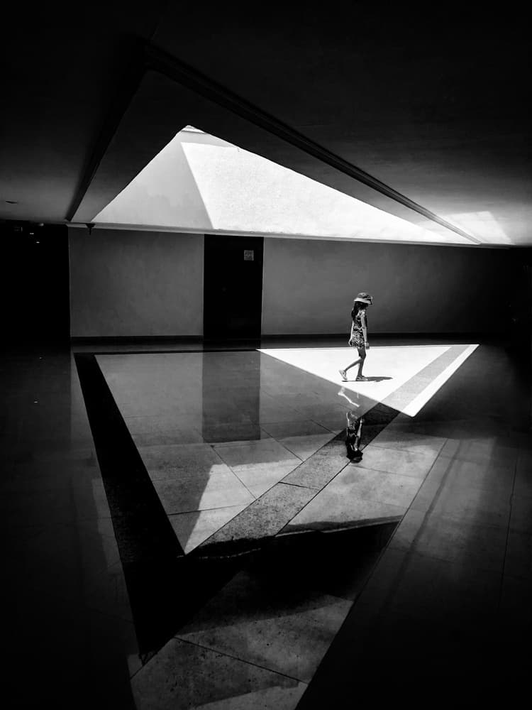 Child In Geometric Light by Nader El Assy — canvas wall art