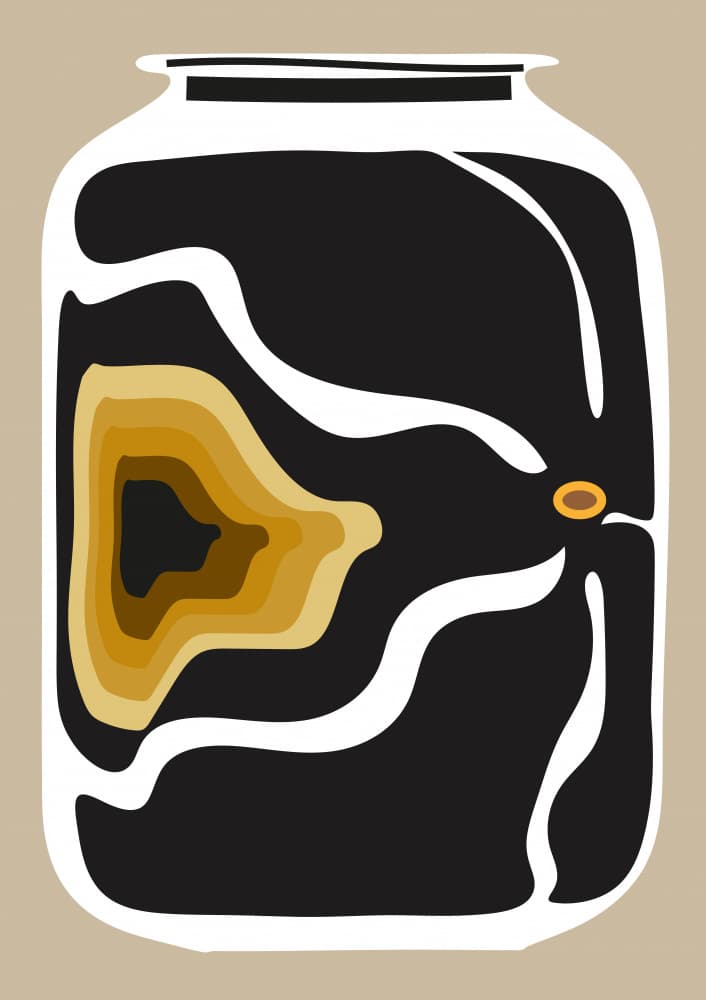 Abstract Gold Fig Jar by Frances Collett — canvas wall art