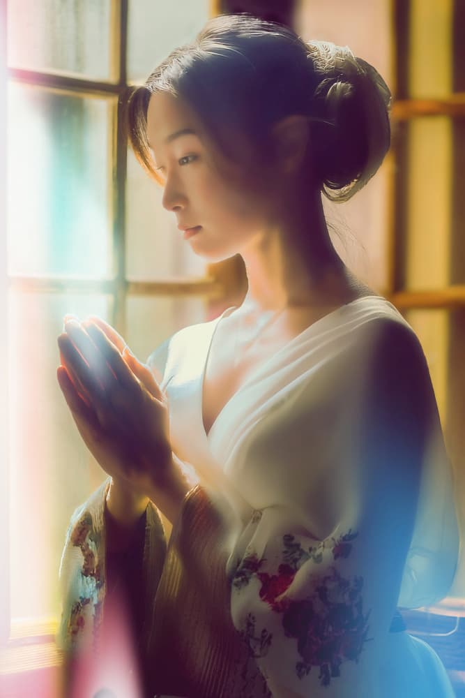 Serene Woman Praying by Yasutaka Sameshima — canvas wall art