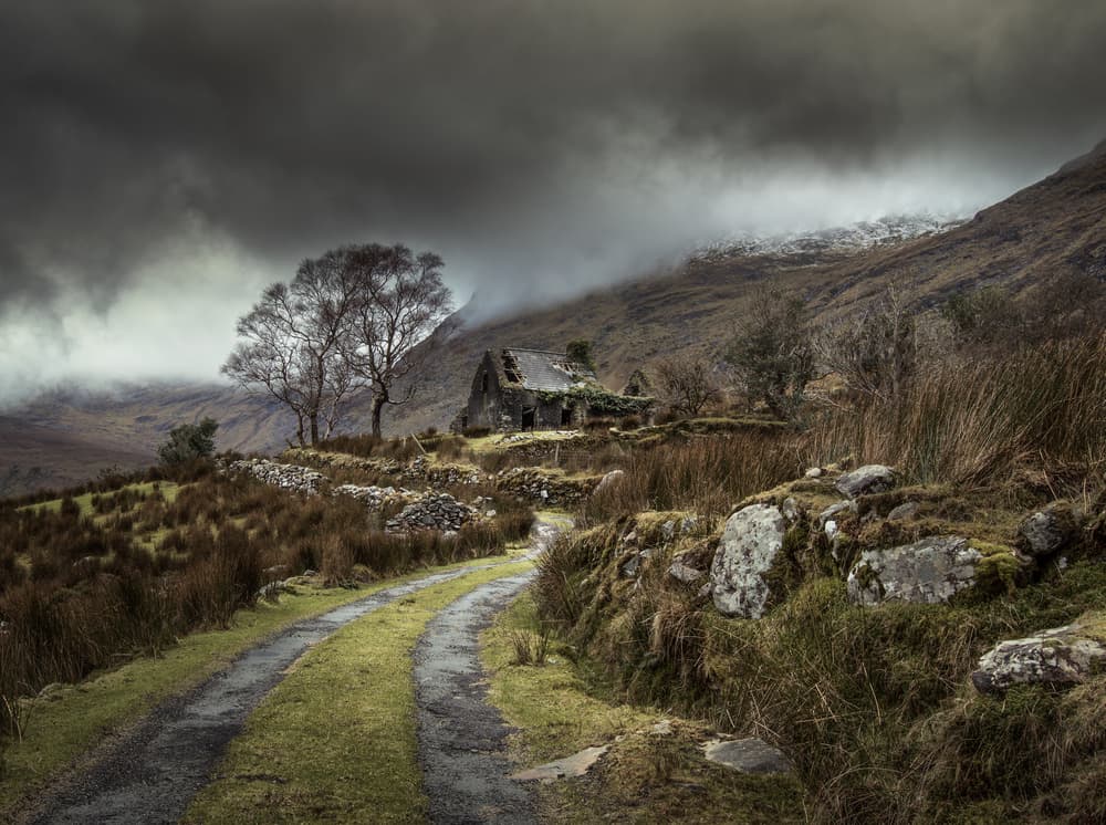 Misty Mountain Cottage by David Ahern — canvas wall art