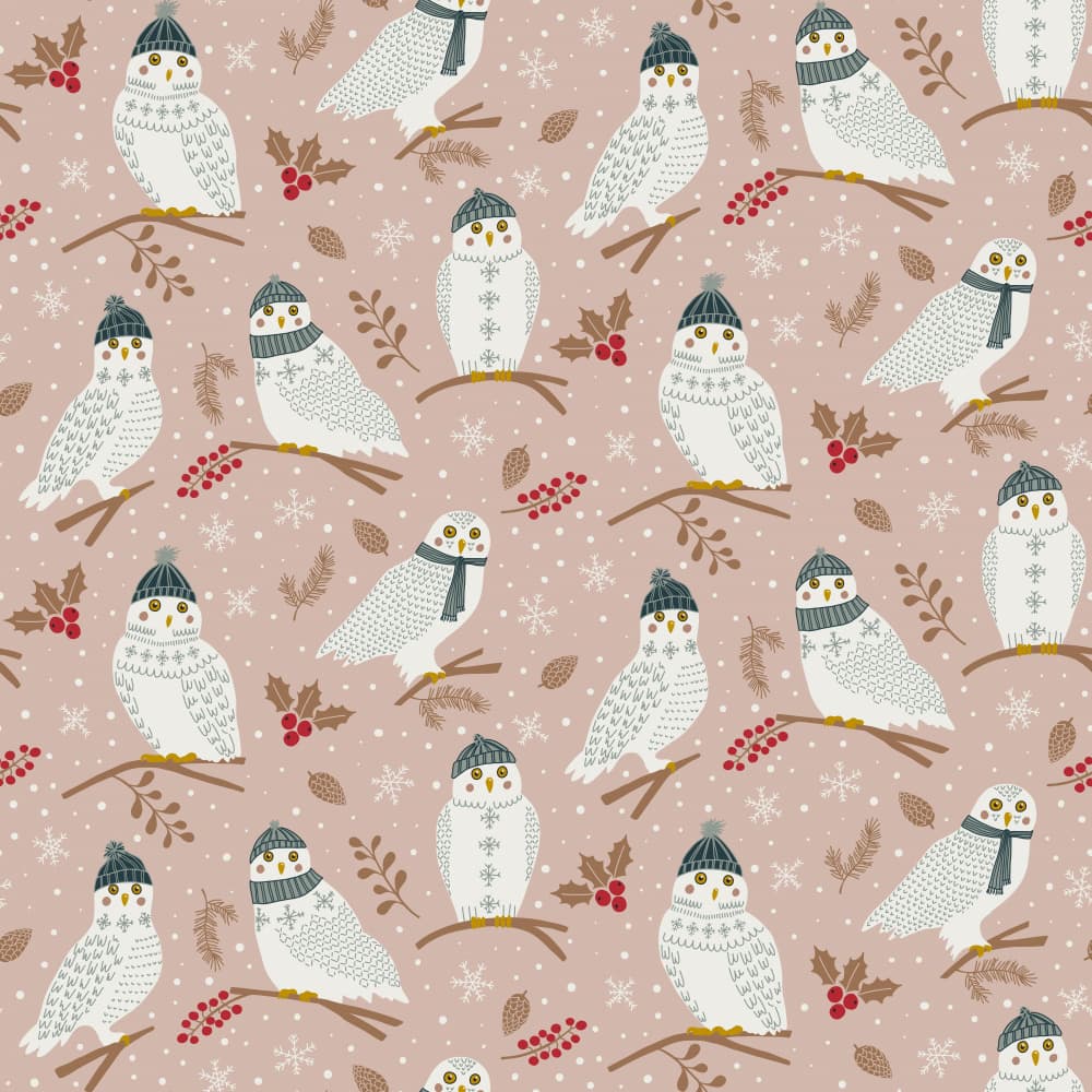 Cozy Winter Owls by Alexandra Weise — canvas wall art