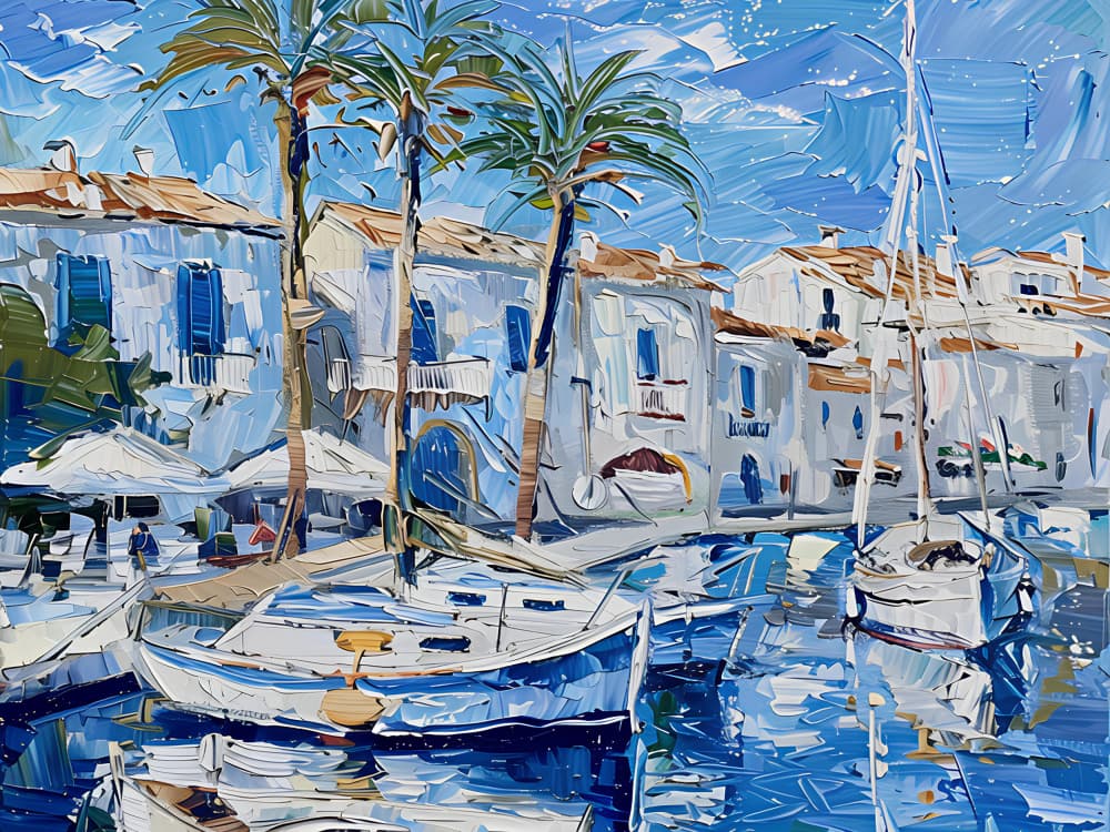 Mediterranean Harbor Village by Avanesova Elena — canvas wall art