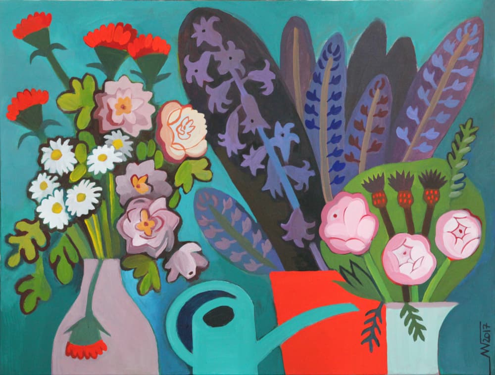 Colorful Modern Flowers by Marina Gorkaeva — canvas wall art