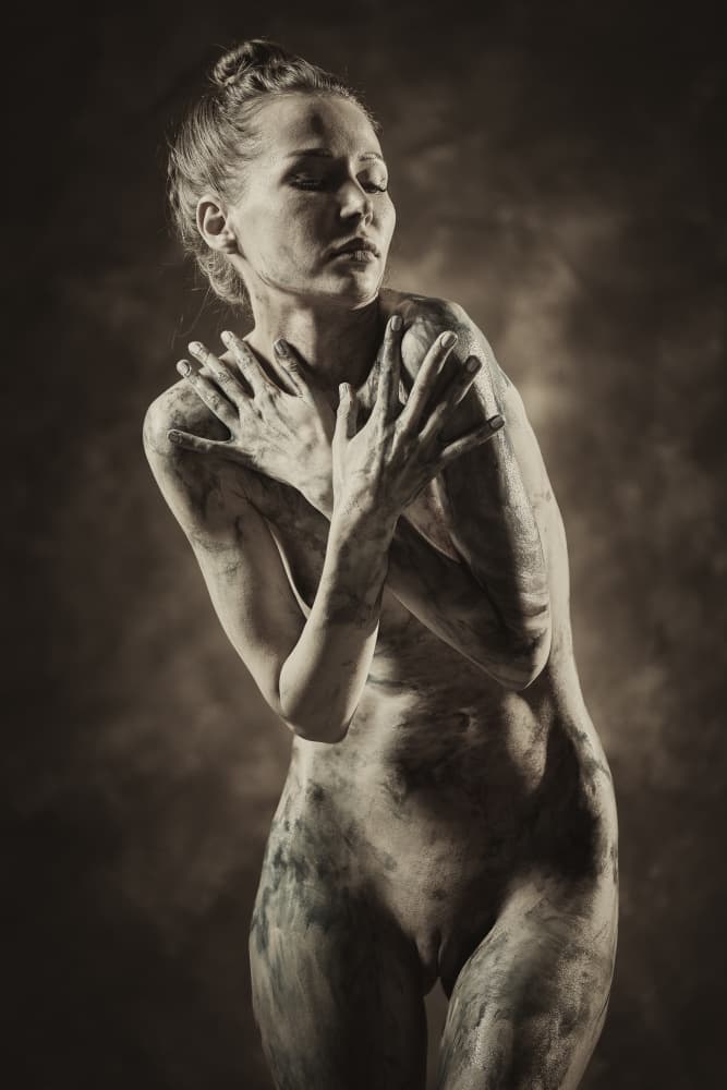 Contemplative Female Figure by Dmitry Frizel — canvas wall art