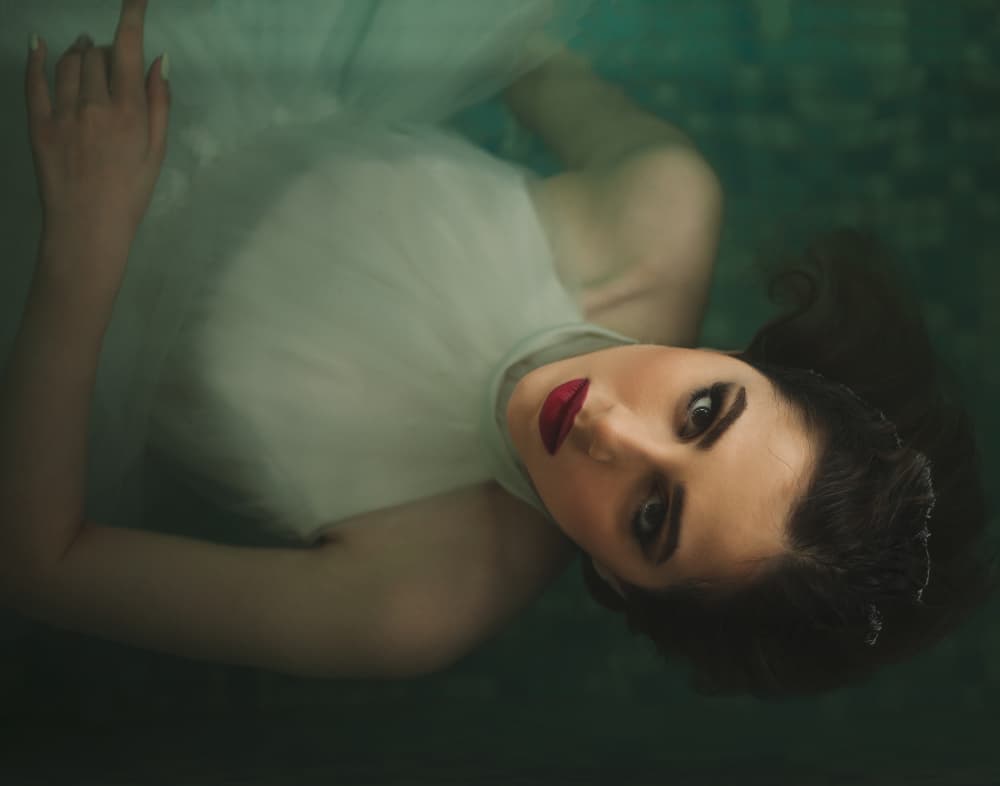 Red Lips Water Dream by Mehdi Mokhtari — canvas wall art